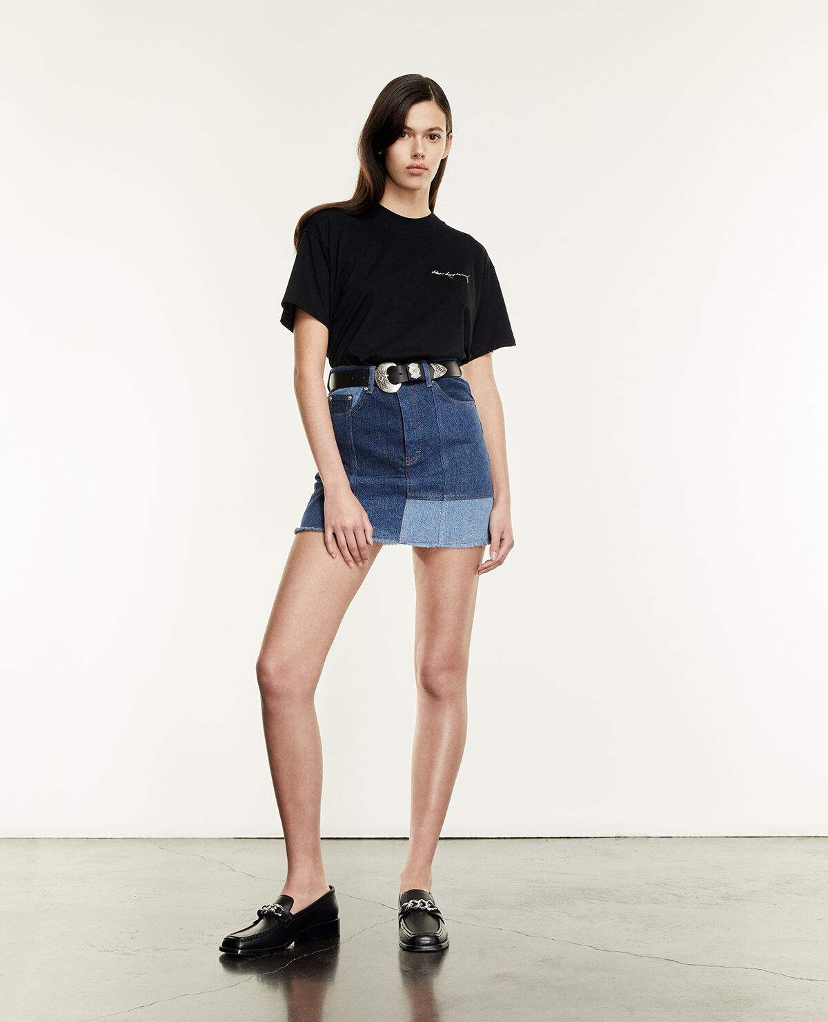 Levi's patchwork hot sale denim skirt