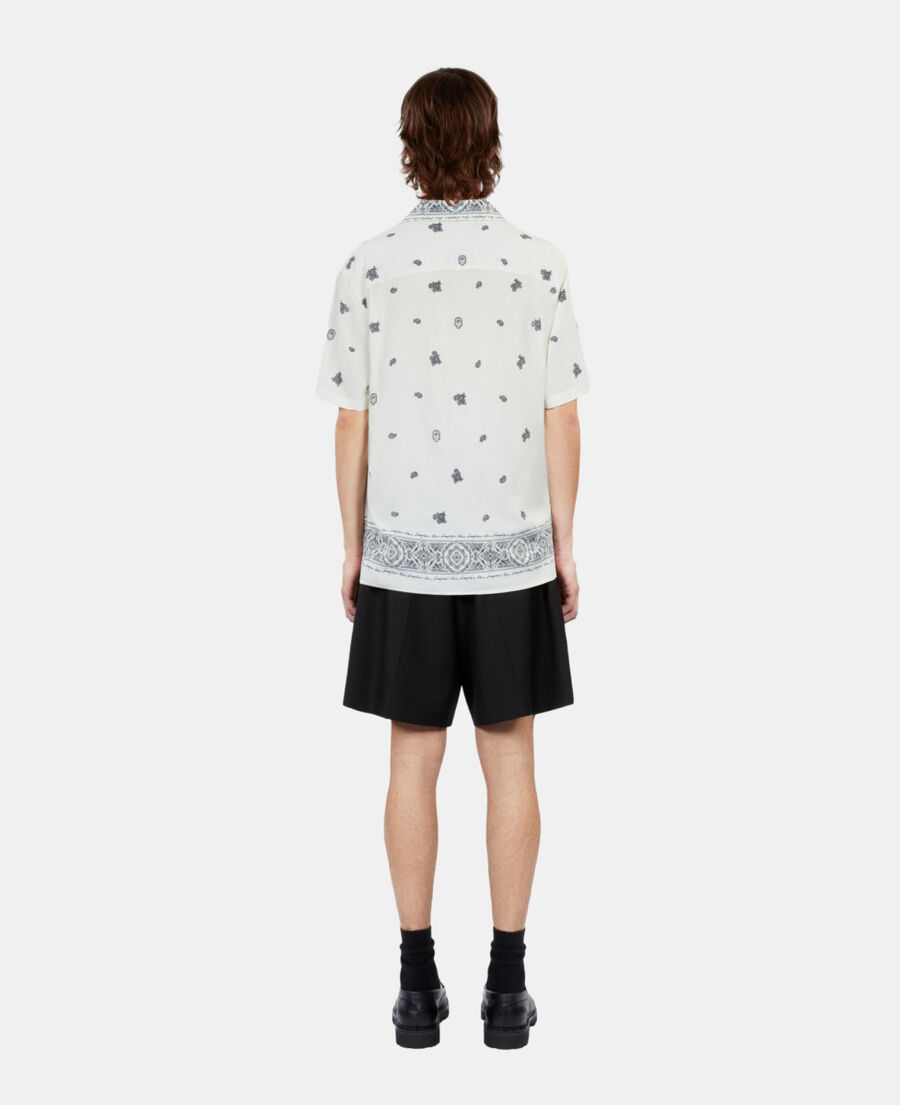 The Kooples H ECRU NAVY printed short-sleeved shirt