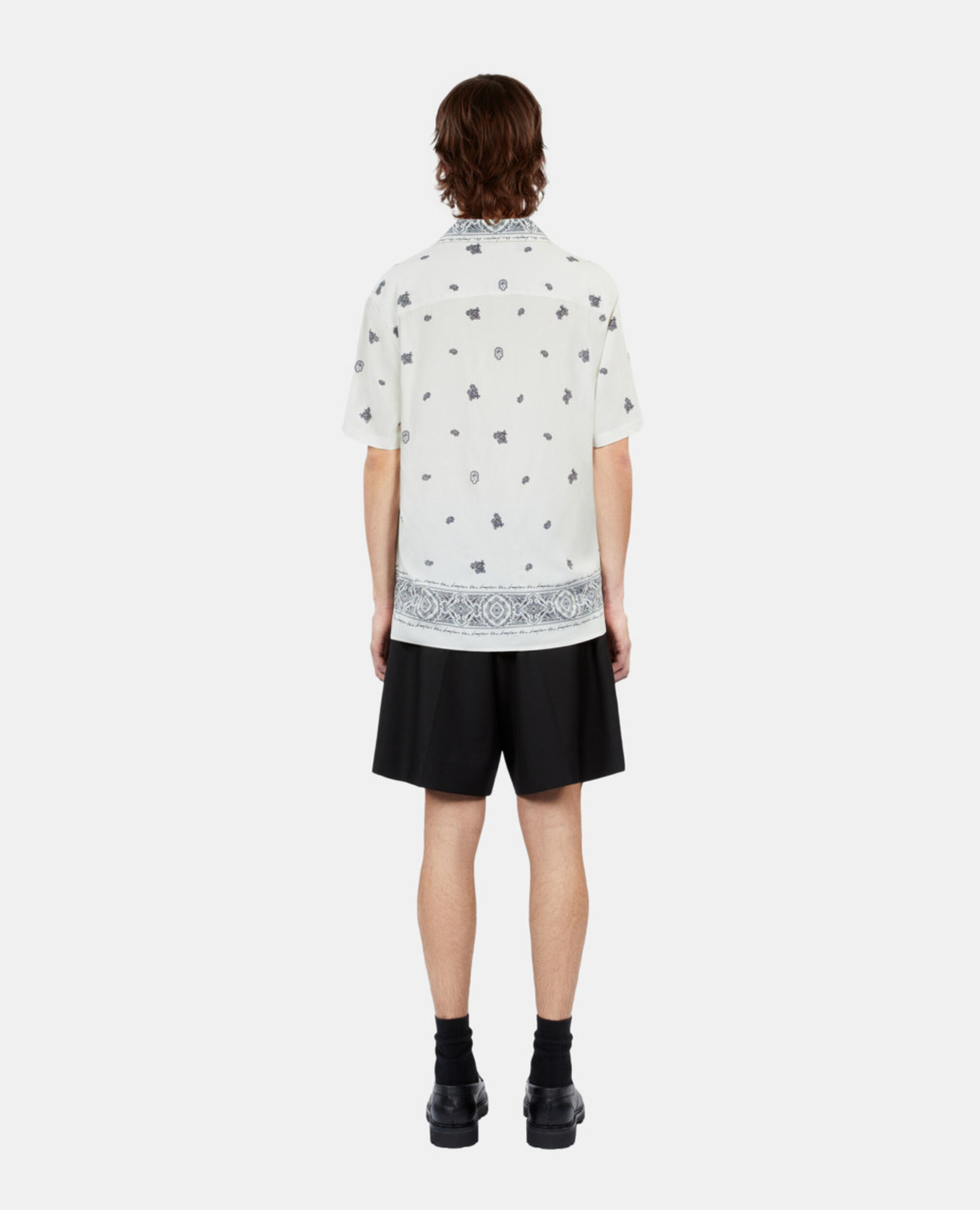Printed short-sleeved shirt, ECRU NAVY, hi-res image number null
