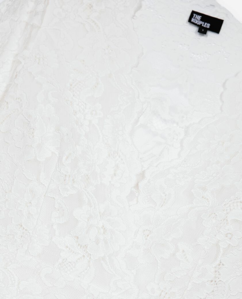 The Kooples WOMEN ECRU white lace flared sleeve top