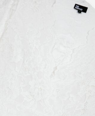 The Kooples WOMEN ECRU white lace flared sleeve top