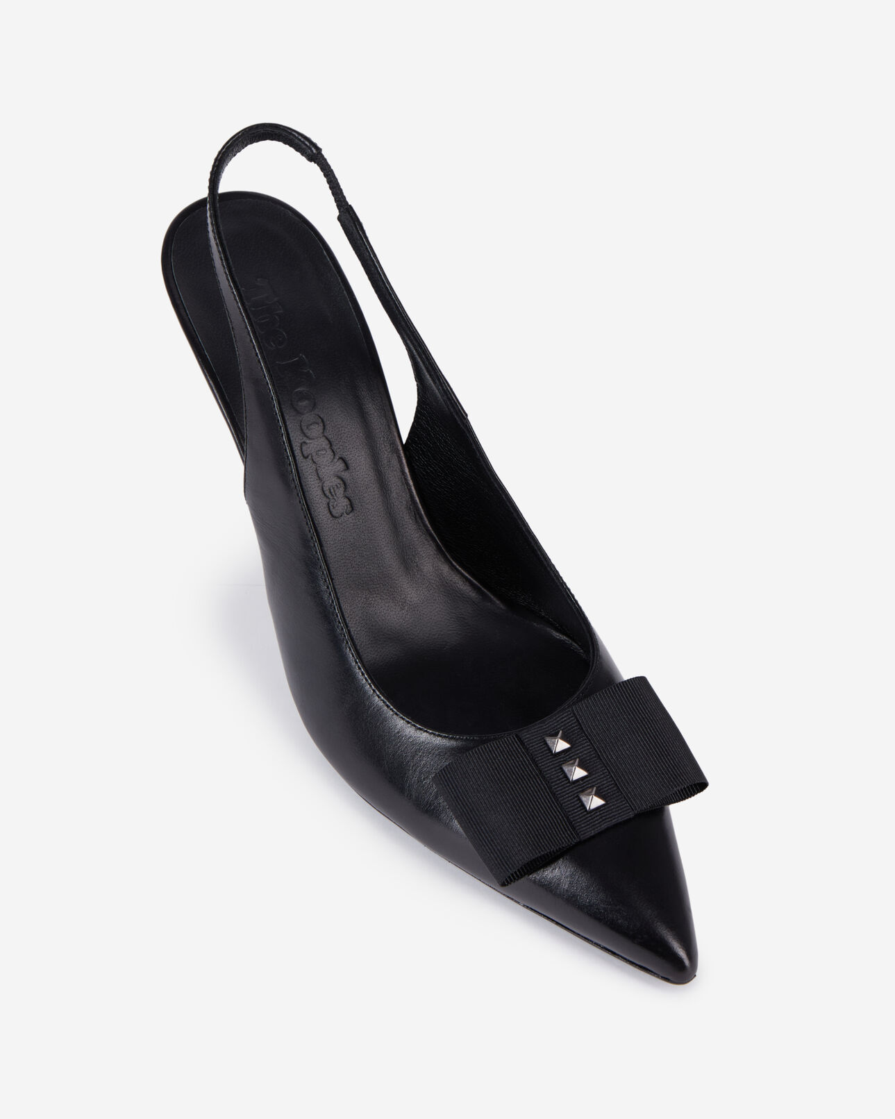 The Kooples WOMEN BLACK black leather slingback pumps