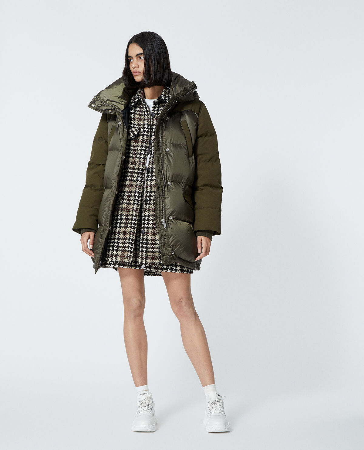Khaki long padded jacket new arrivals