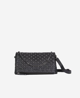 The Kooples WOMEN BLACK heritage small black leather pouch