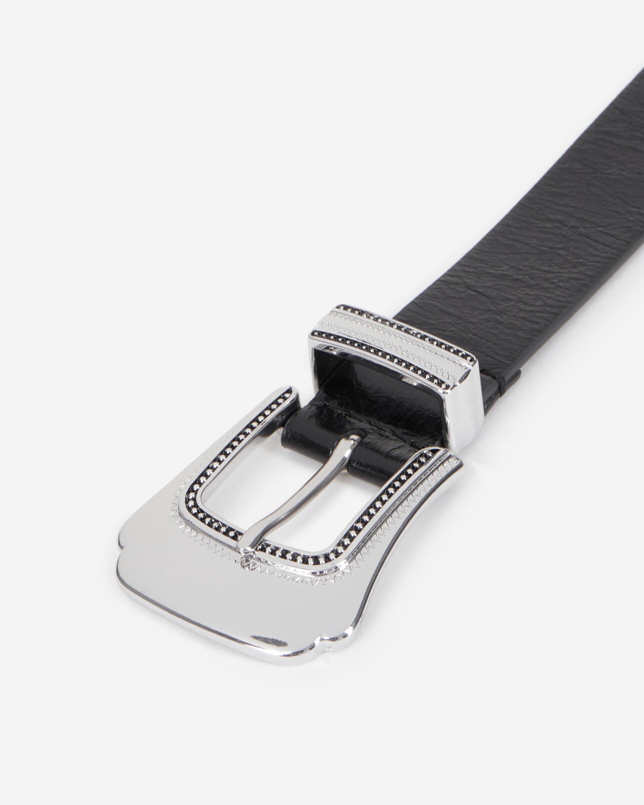 The Kooples FEMME BLACK ceinture fine en cuir noire