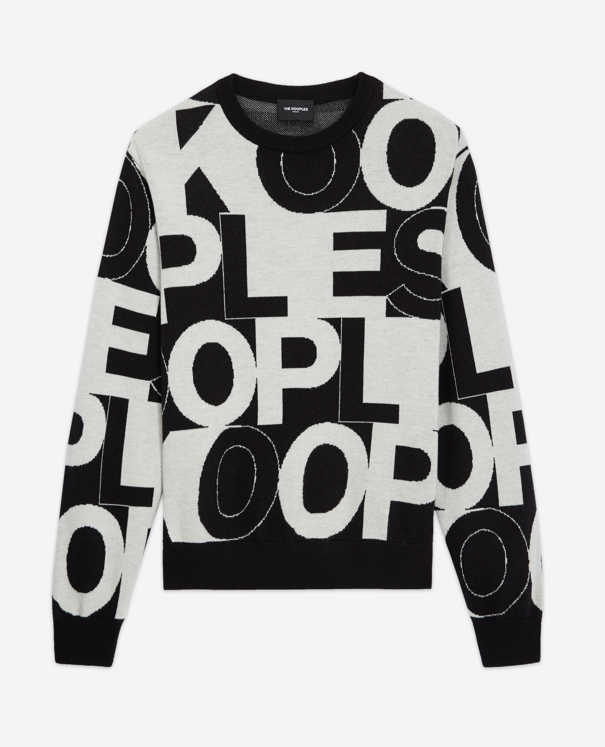 The Kooples logo sweater, BLACK WHITE, hi-res image number null
