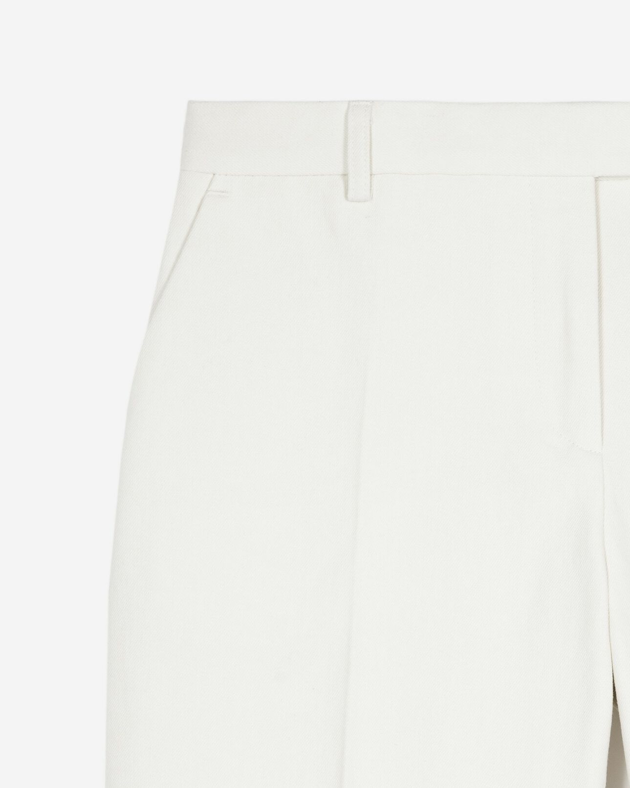 The Kooples MUJER WHITE pantalón de traje de pierna ancha de algodón crudo