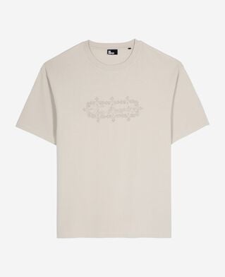 The Kooples HOMME BEIGE GREY t-shirt avec broderie logo beige