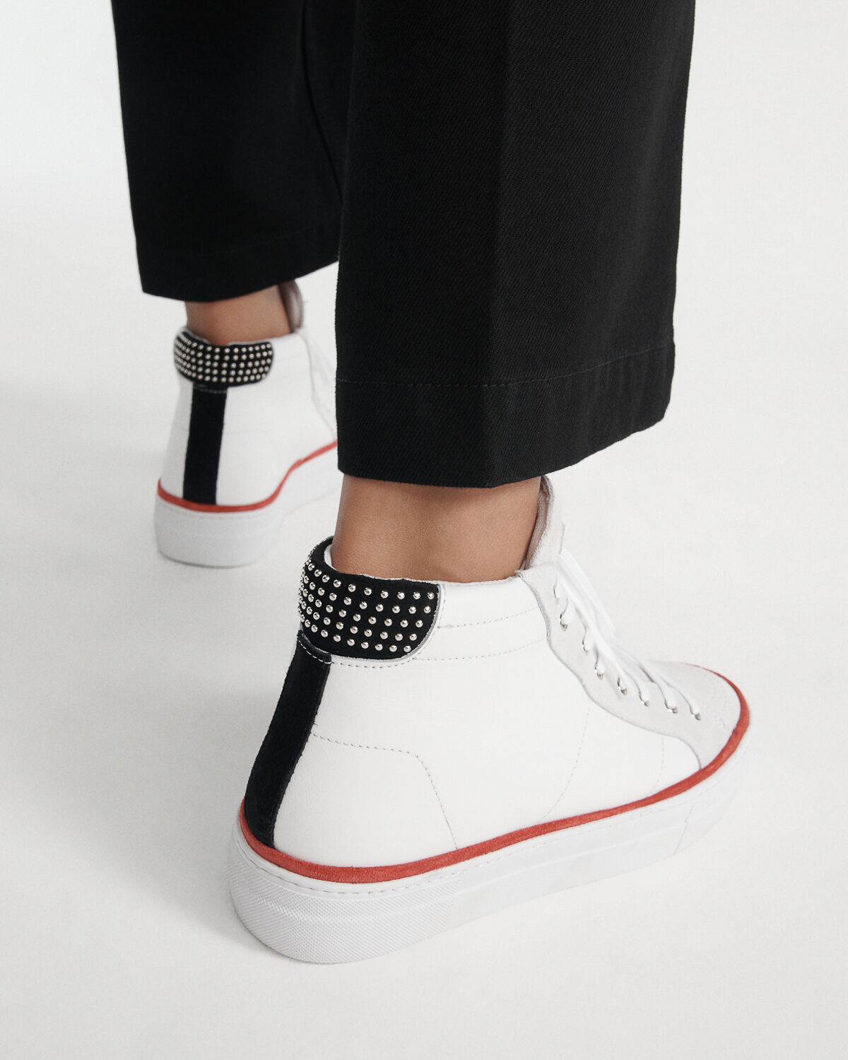 Baskets en cuir avec toiles The Kooples