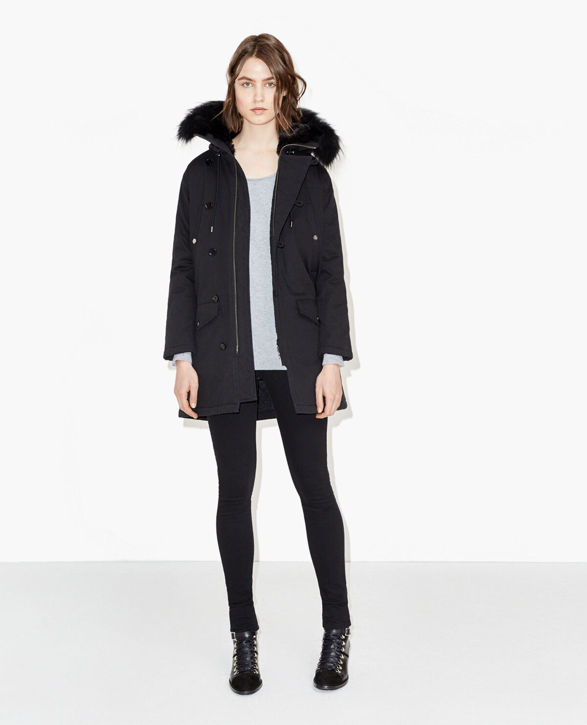 Long cotton parka top