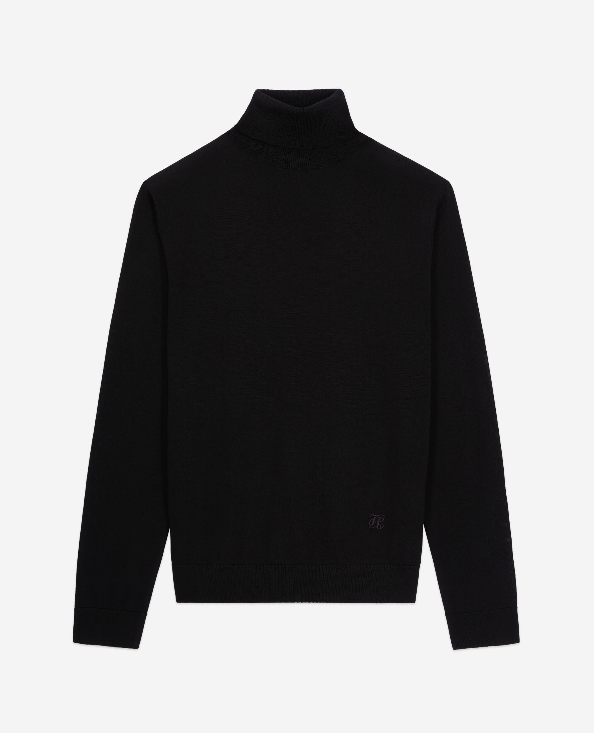 Jersey negro lana merino, BLACK, hi-res image number null