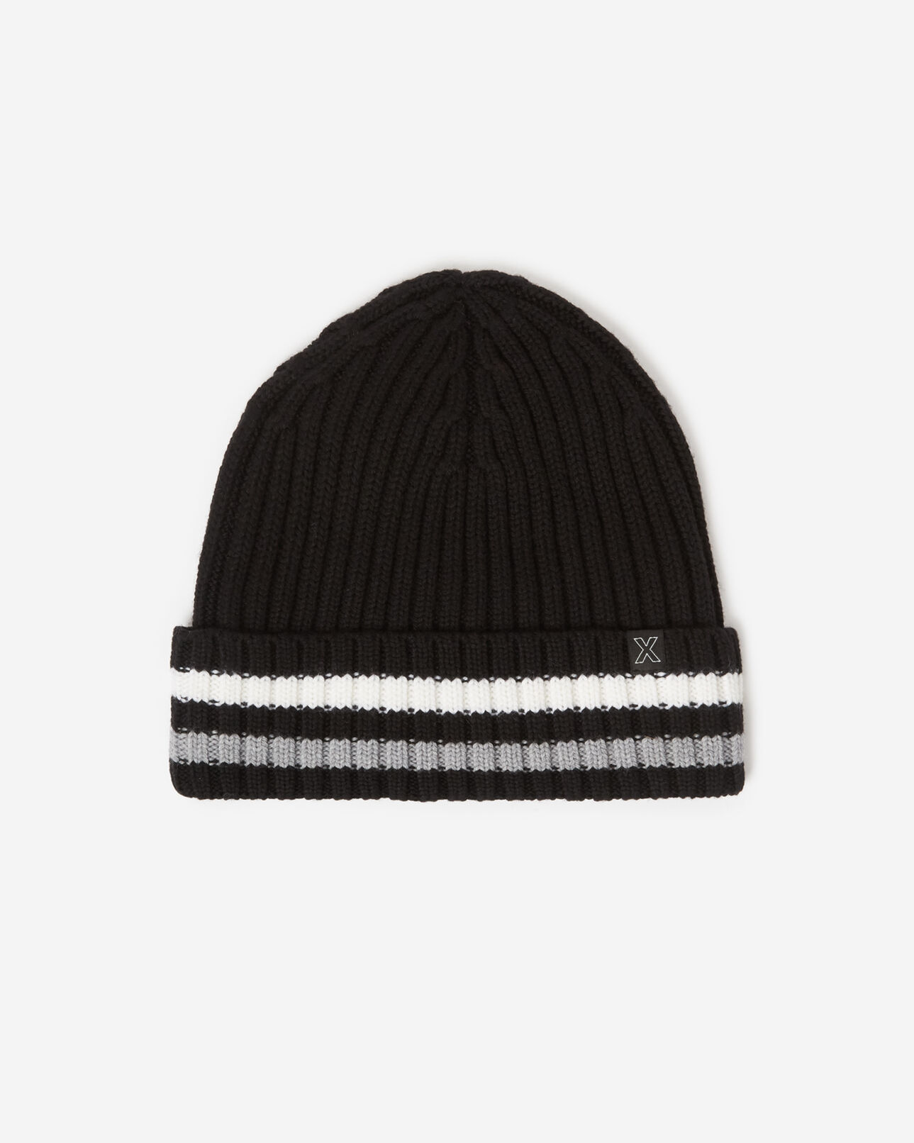 The Kooples HOMME BLACK bonnet noir laine grosses torsades