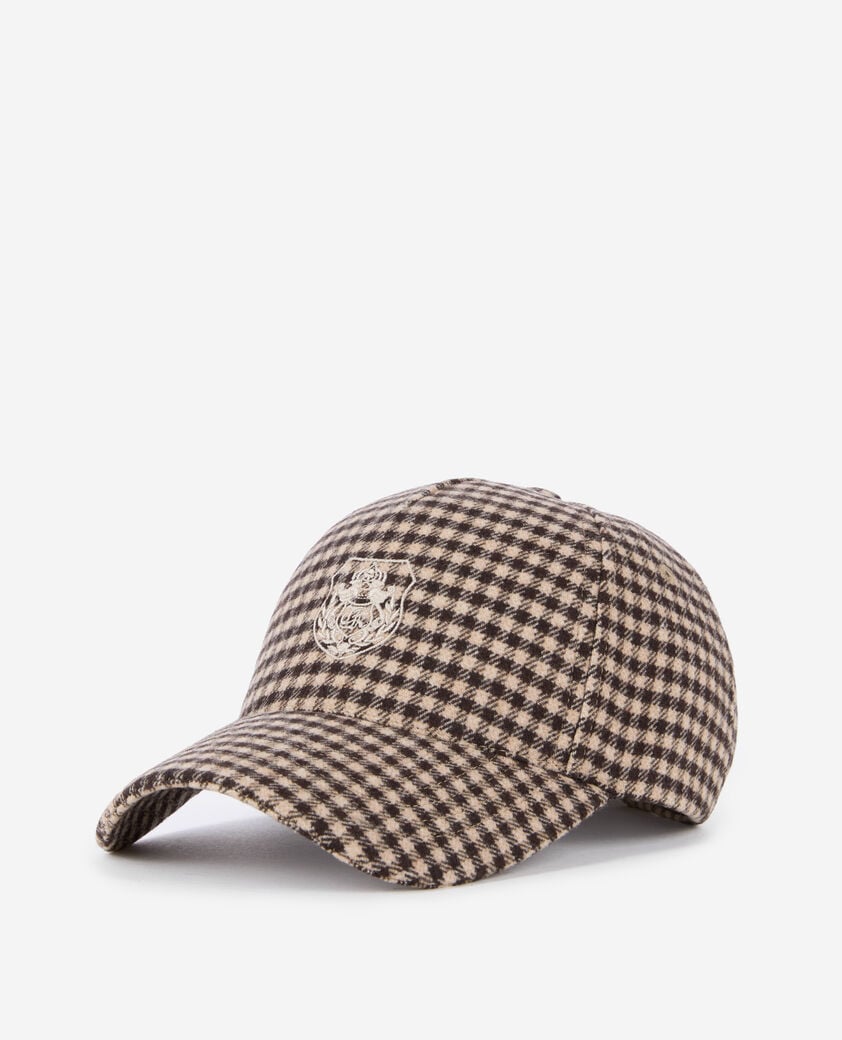 The Kooples F ECRU BLACK checked cap