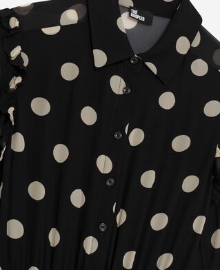 The Kooples WOMEN BLACK WHITE black polka dot maxi dress
