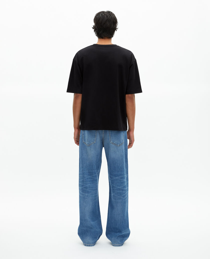 The Kooples MEN BLACK unisex loose plain black t-shirt