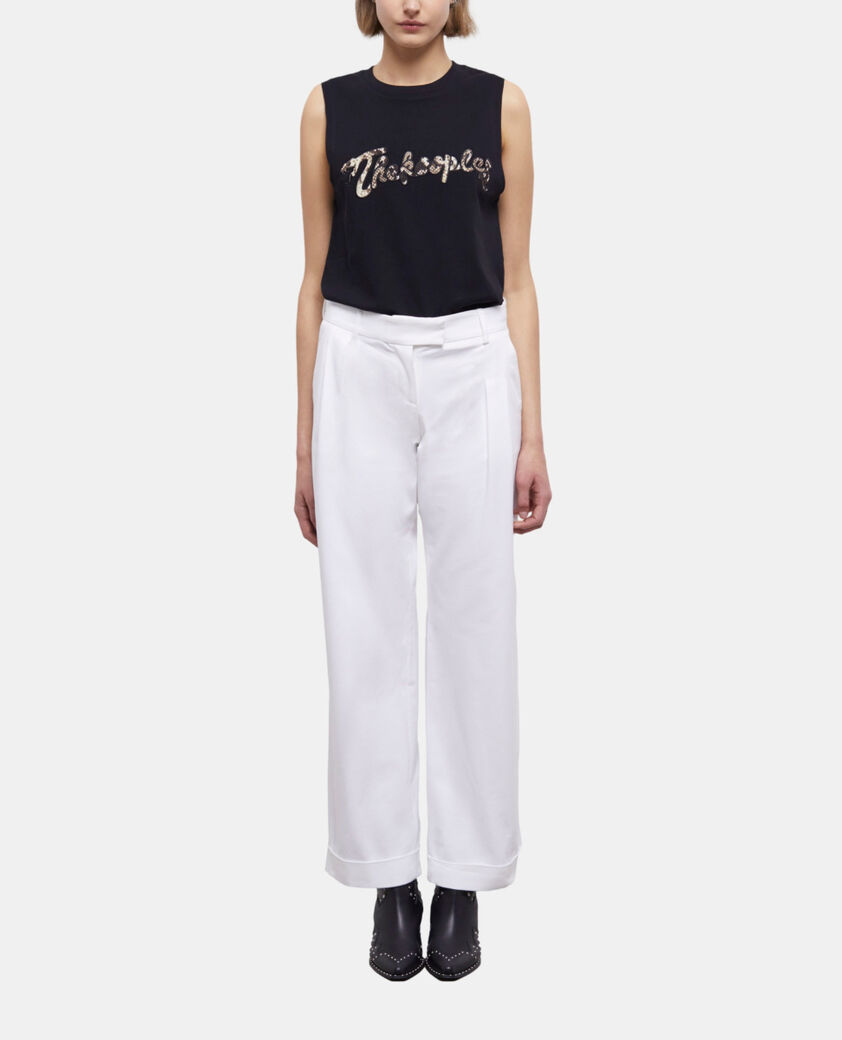 The Kooples WOMEN WHITE wide-leg white pants