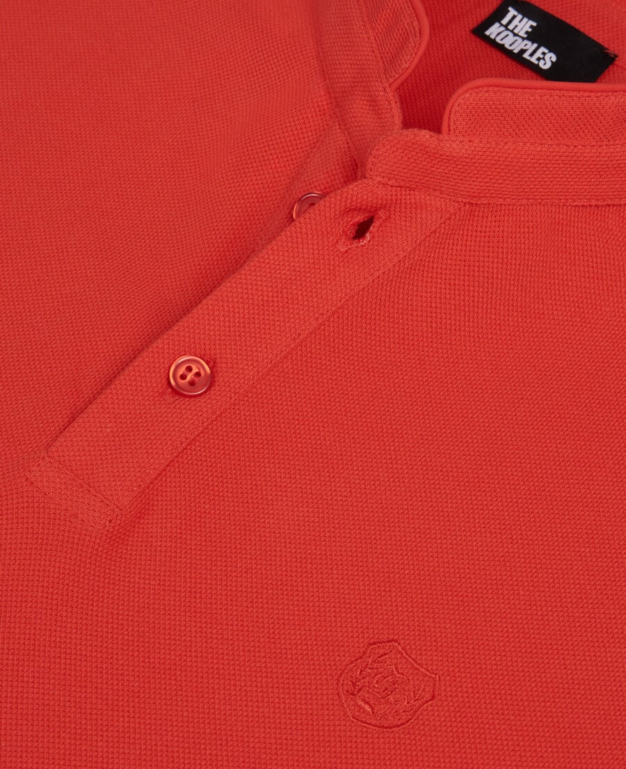 The Kooples HERREN RED rotes poloshirt aus baumwollpiqué mit print