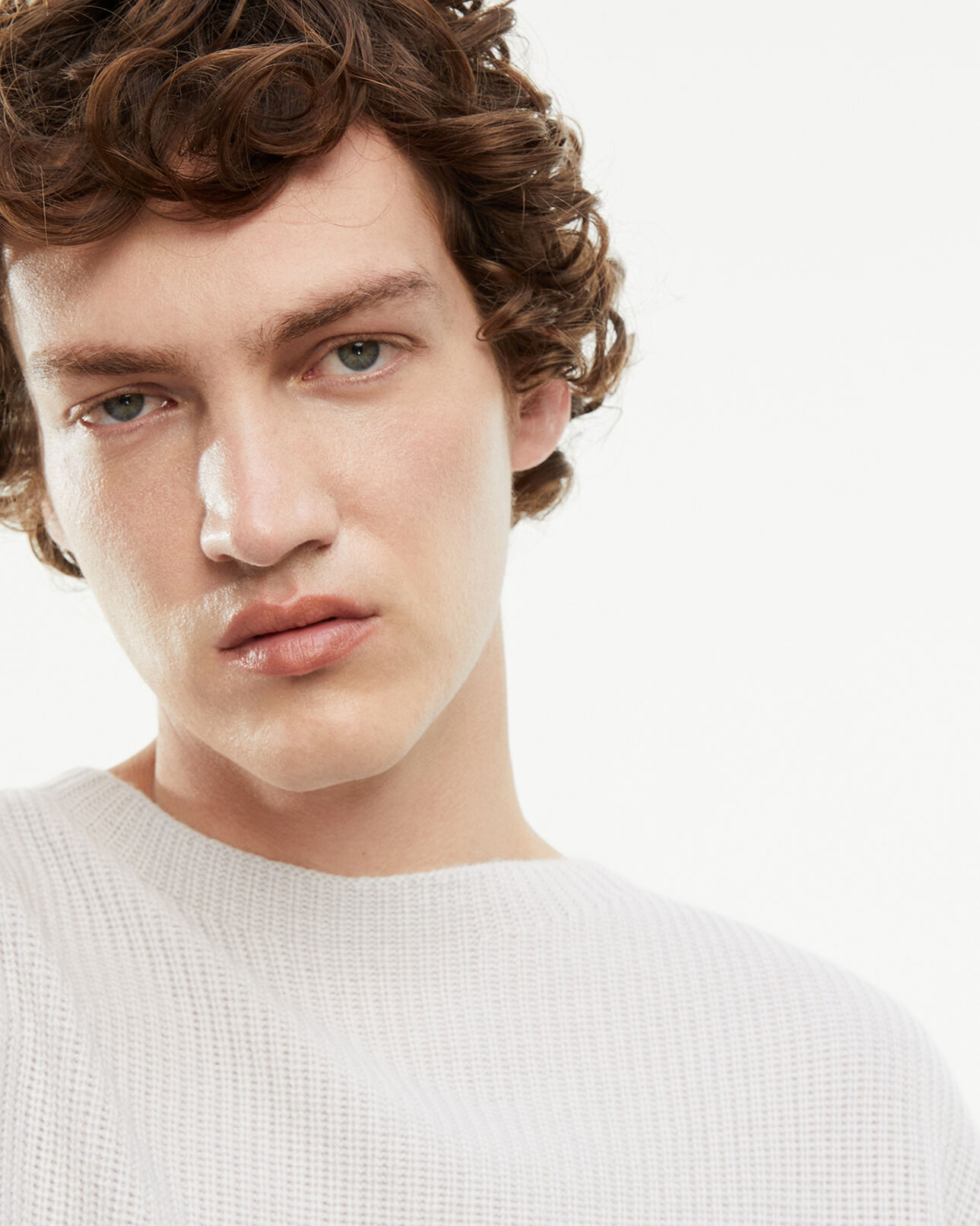 The Kooples MEN ECRU knit ecru sweater with high neck