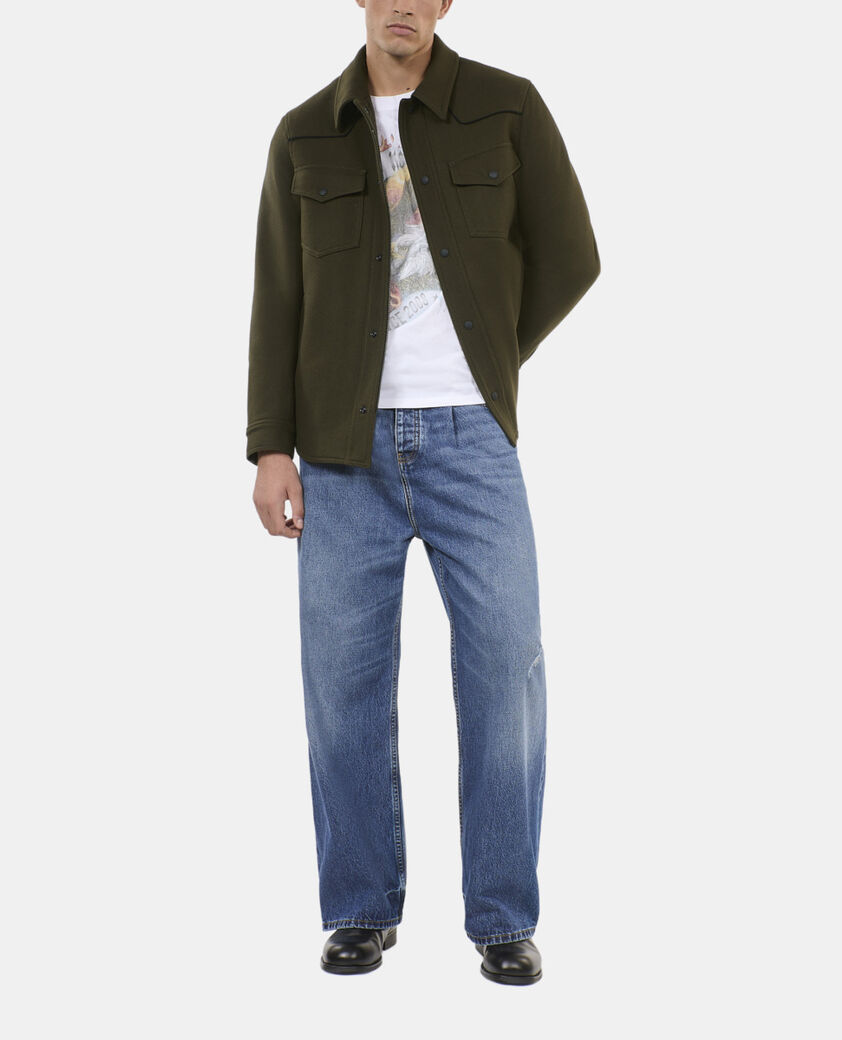 The Kooples H KAKI khaki overshirt-style jacket