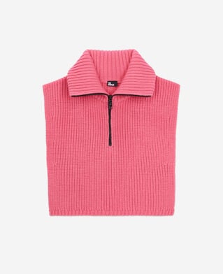 The Kooples WOMEN OLD PINK pink ribbed wool plastron