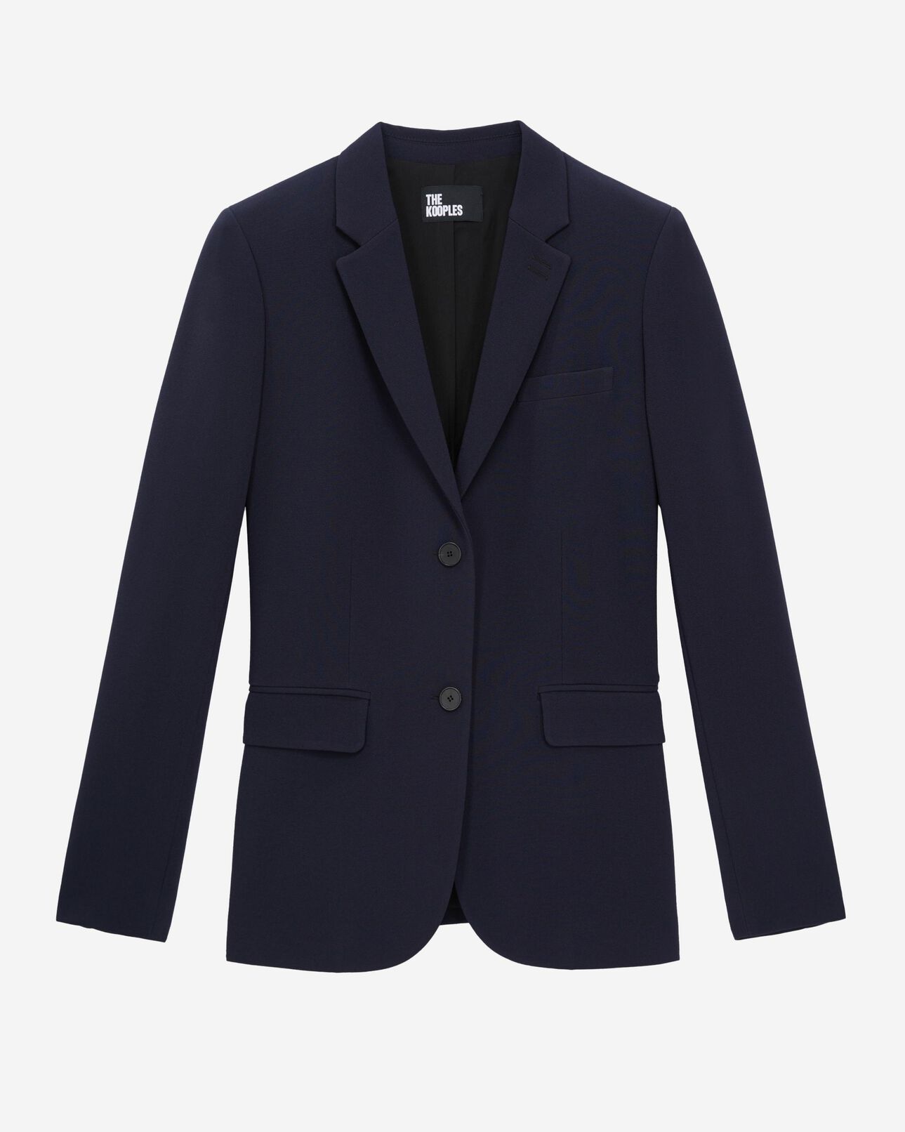 The Kooples F DARK NAVY navy blue structured crepe tailored jacket 