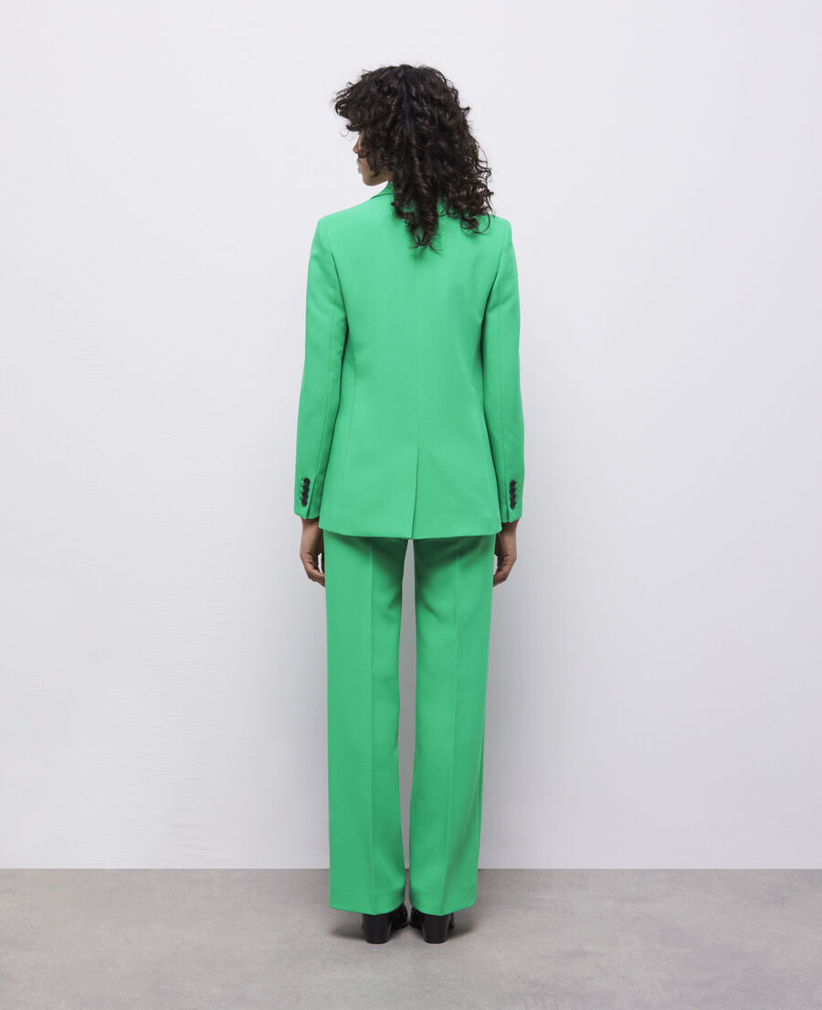 veste tailleur verte en crêpe
