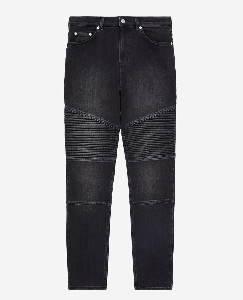 The Kooples HOMME BLACK WASHED jean biker slim noir