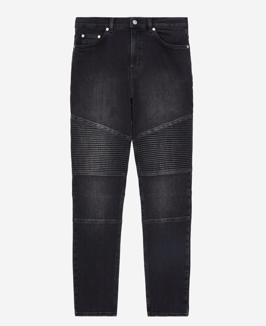 The Kooples HOMME BLACK WASHED jean biker slim noir
