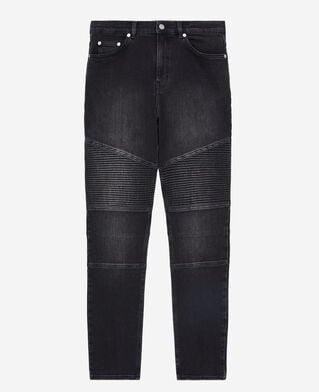 The Kooples HOMME BLACK WASHED jean biker slim noir