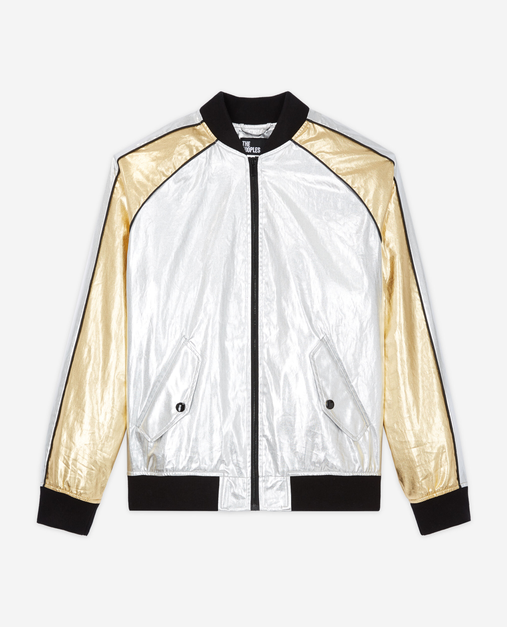 Two-tone jacket, SILVER / GOLD, hi-res image number null
