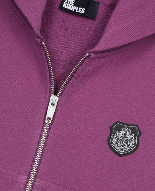 The Kooples FEMME PRUNE sweatshirt à capuche blason violet