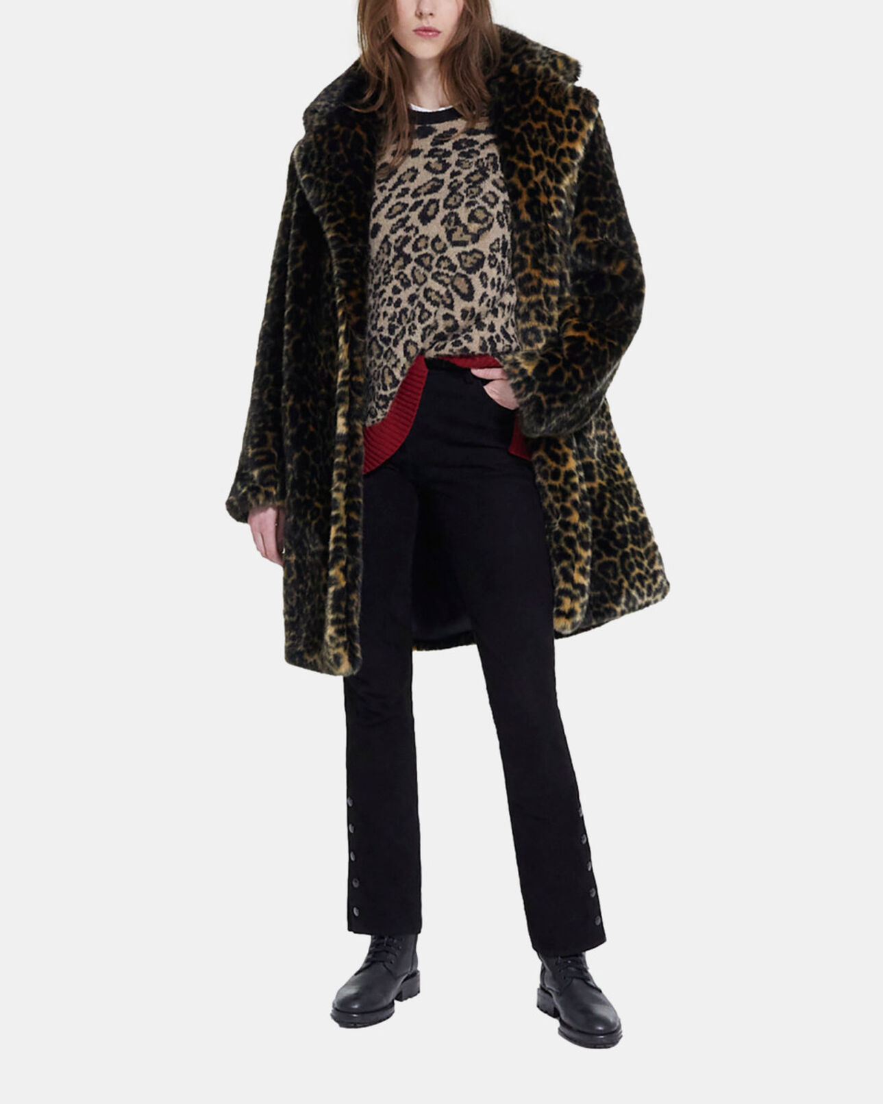 The Kooples WOMEN LEOPARD leopard print faux fur coat