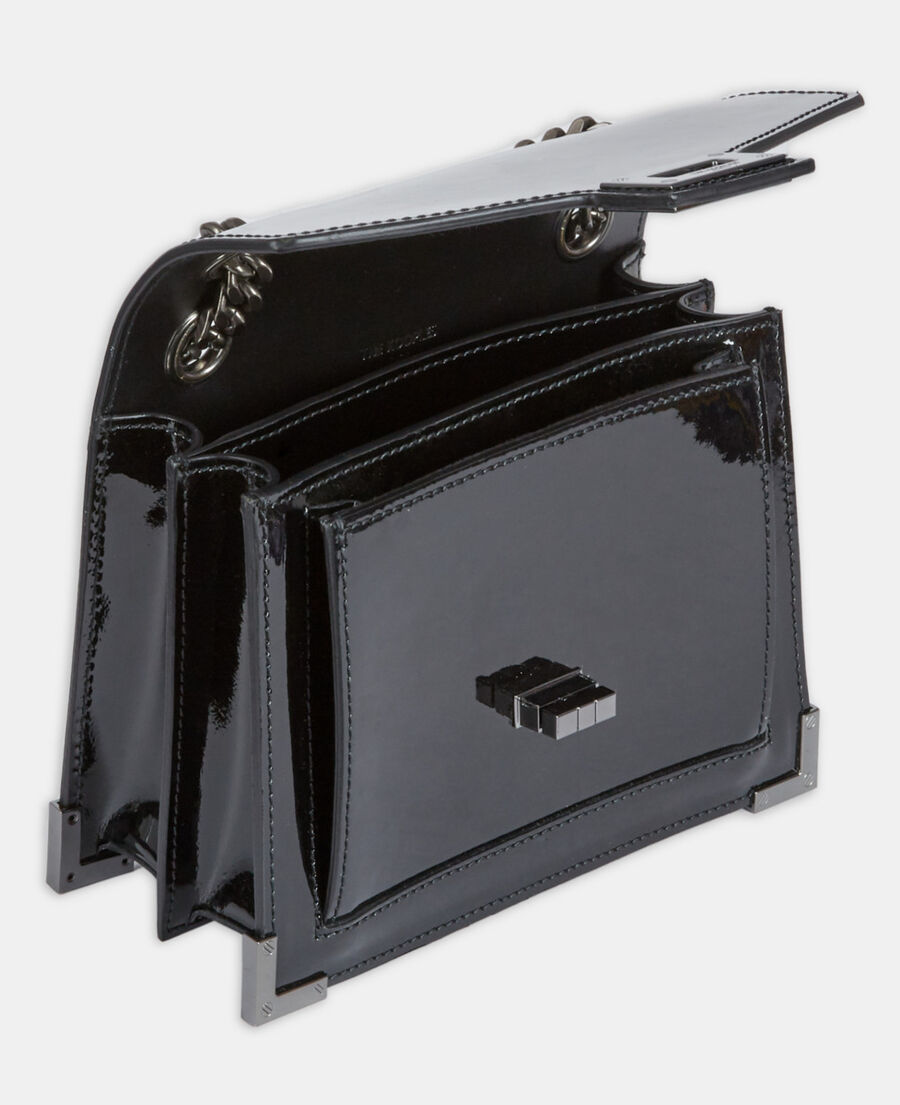 small emily bag in black vinyl-effect leather