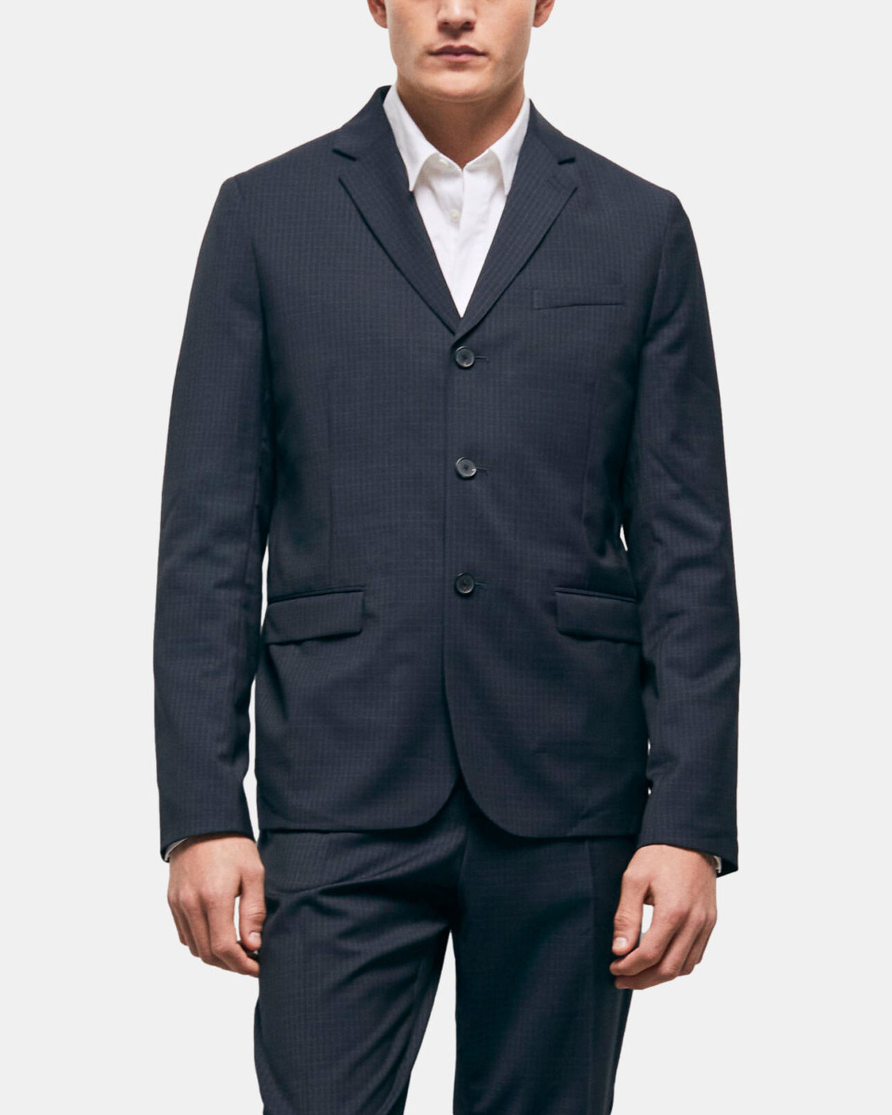 The Kooples MEN NAVY / WHITE wool suit jacket with check motif