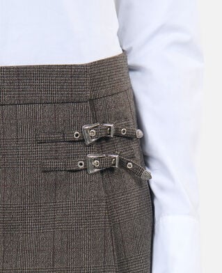 The Kooples DAMEN BROWN kurzer prince de galles-rock aus brauner wolle