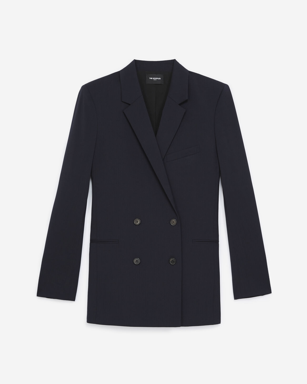 The Kooples DAMEN NAVY blaue wolljacke mit doppelter knopfreihe