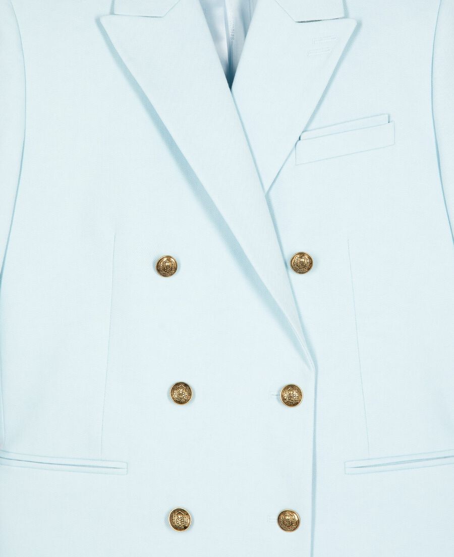 The Kooples WOMEN LIGHT BLUE blue cotton tailored jacket