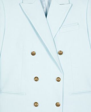 The Kooples WOMEN LIGHT BLUE blue cotton tailored jacket