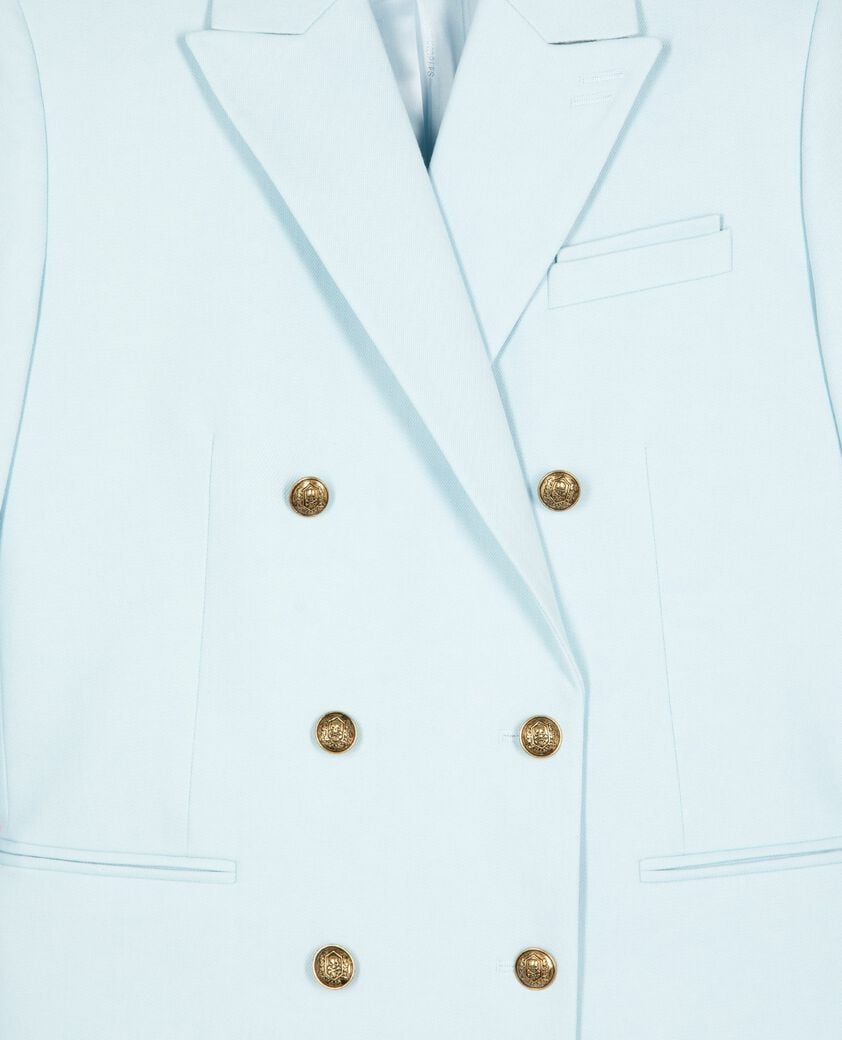 The Kooples FEMME LIGHT BLUE veste de tailleur en coton bleue