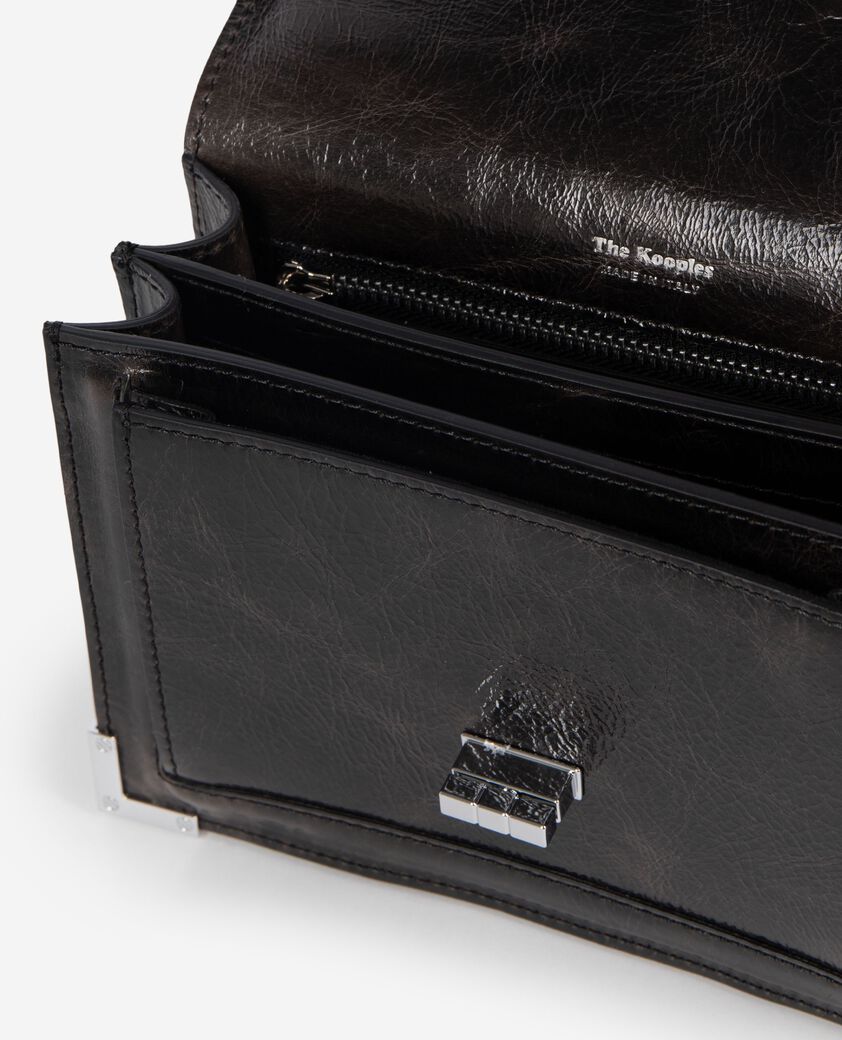 The Kooples FEMME BROWN sac emily en cuir craquel&eacute; marron