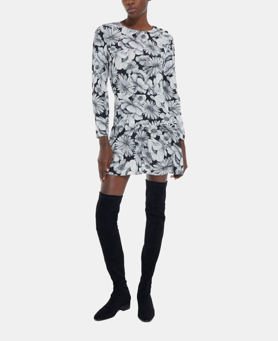 short floral silk dress