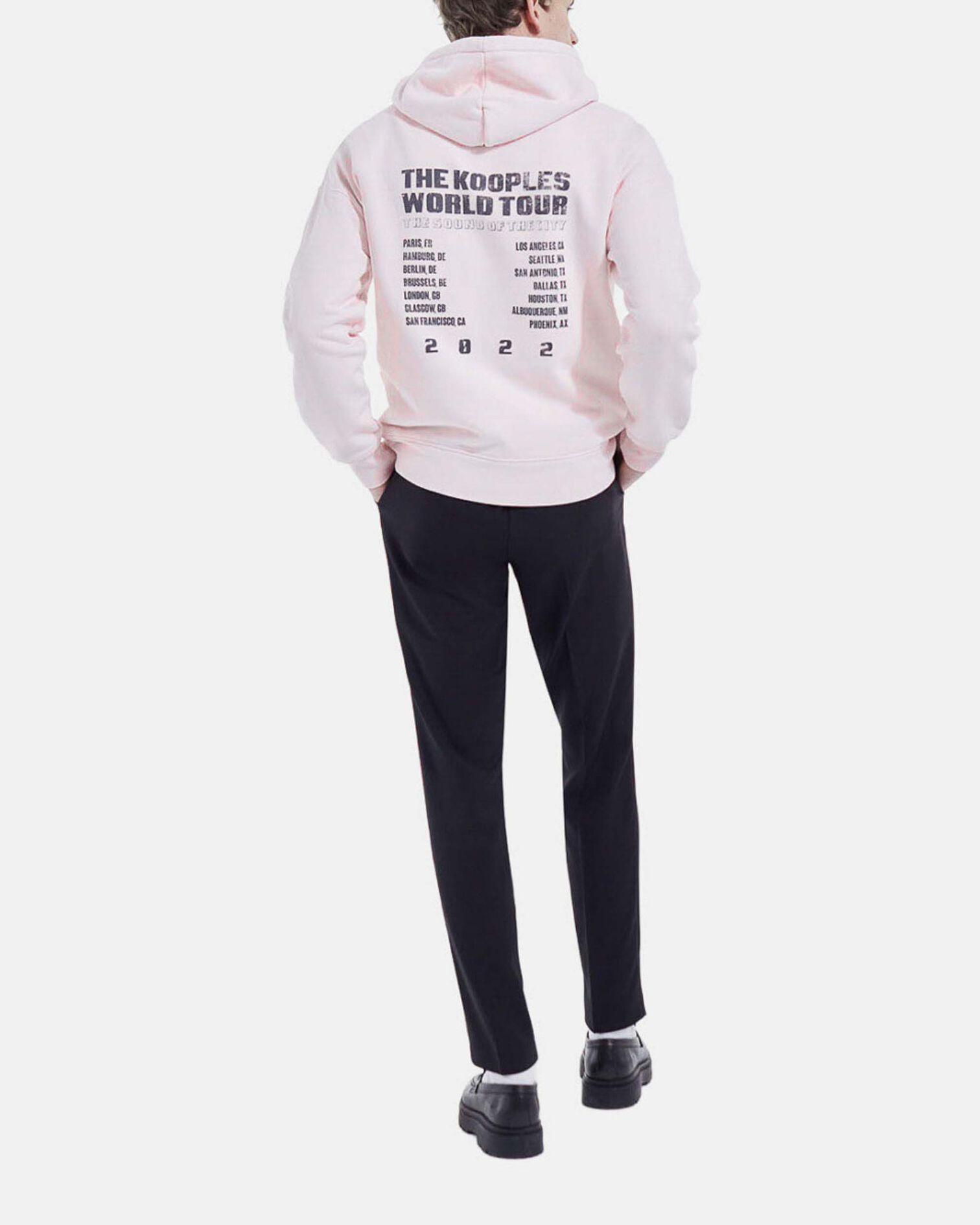 Pink cotton hoodie with white inscription, PINK, hi-res image number null