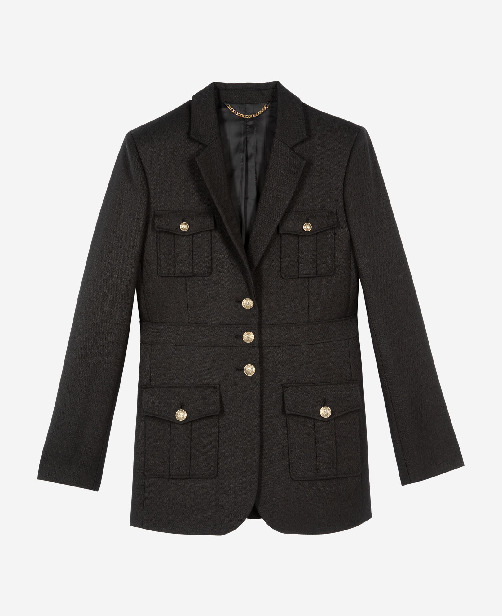 The Kooples FEMME BLACK veste tailleur style saharienne noire