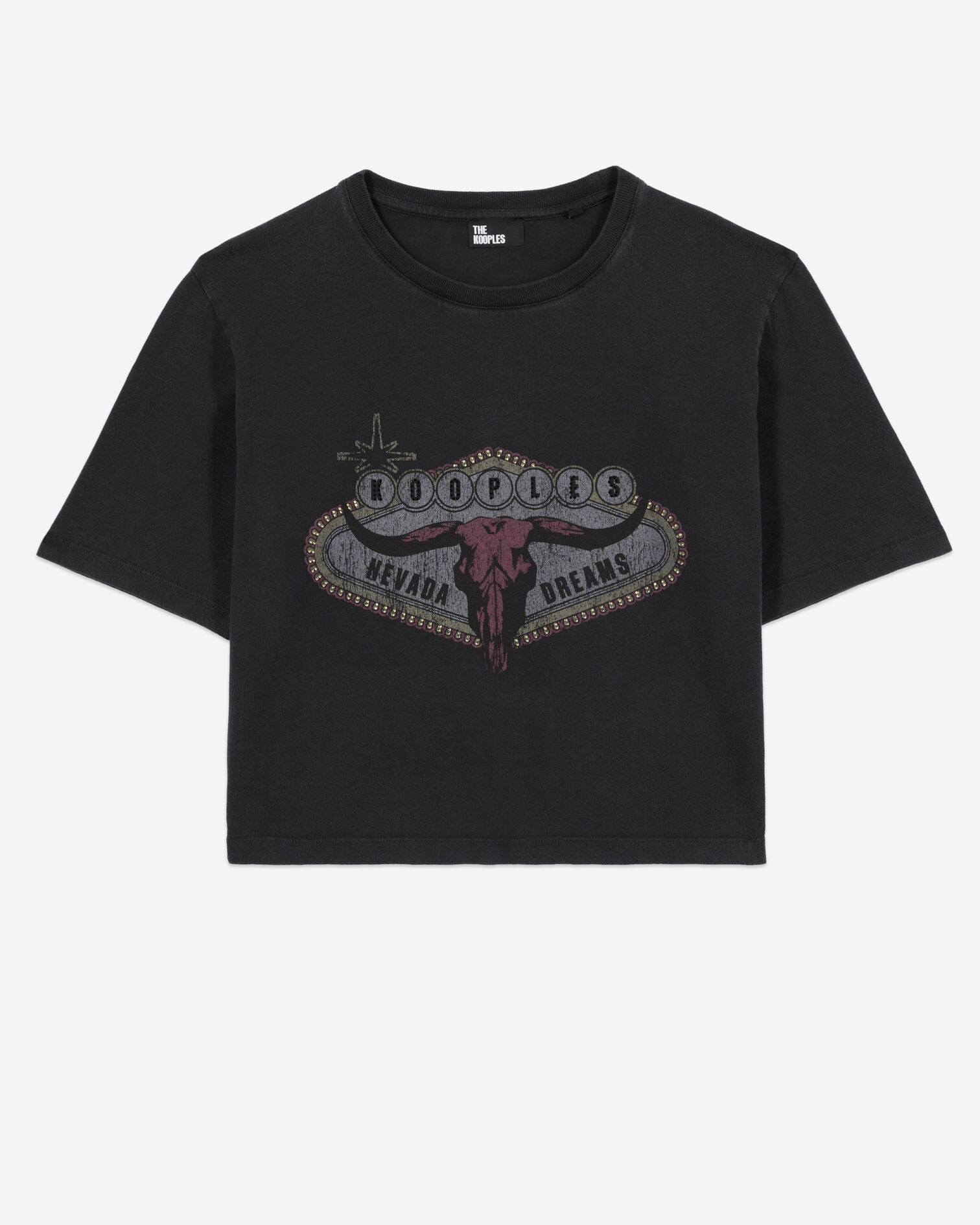 Black t-shirt with Nevada dreams serigraphy, BLACK WASHED, hi-res image number null