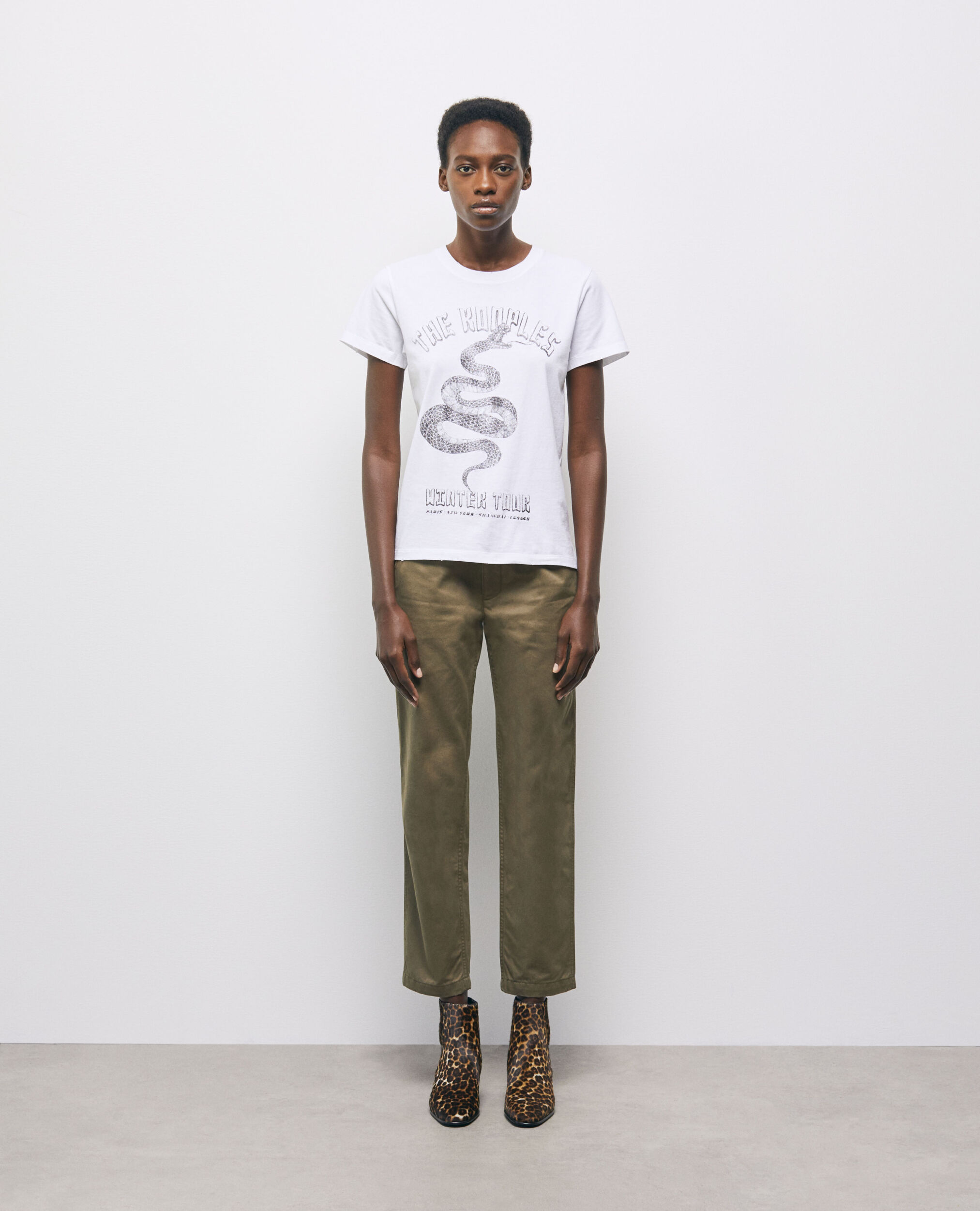 White T-Shirt with screen print, WHITE, hi-res image number null