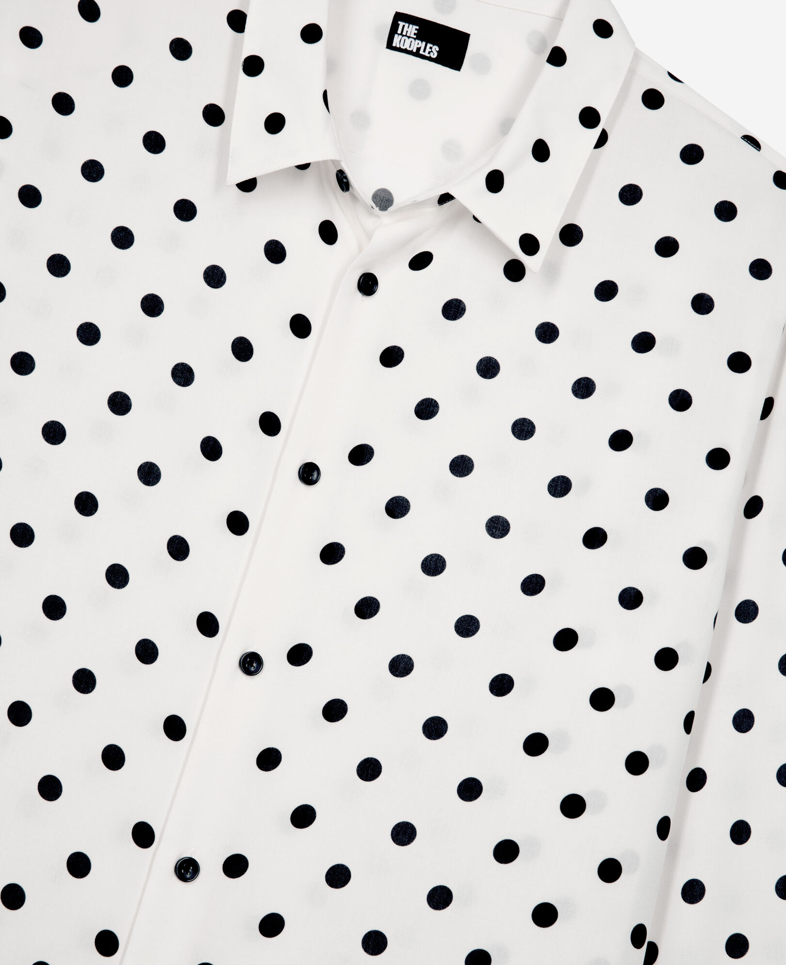 The Kooples MEN WHITE / BLACK white polka dot printed shirt