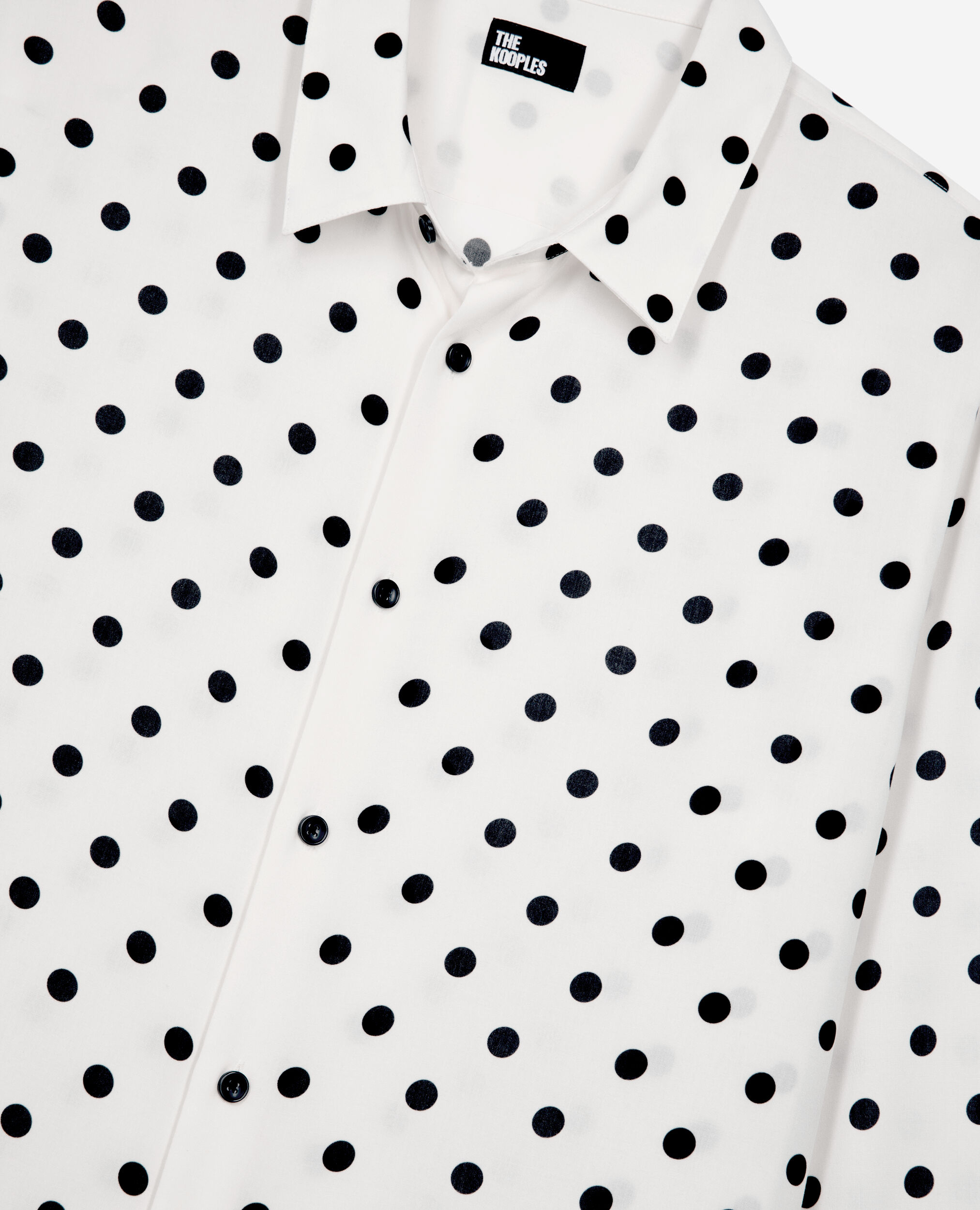 White polka dot printed shirt, WHITE / BLACK, hi-res image number null