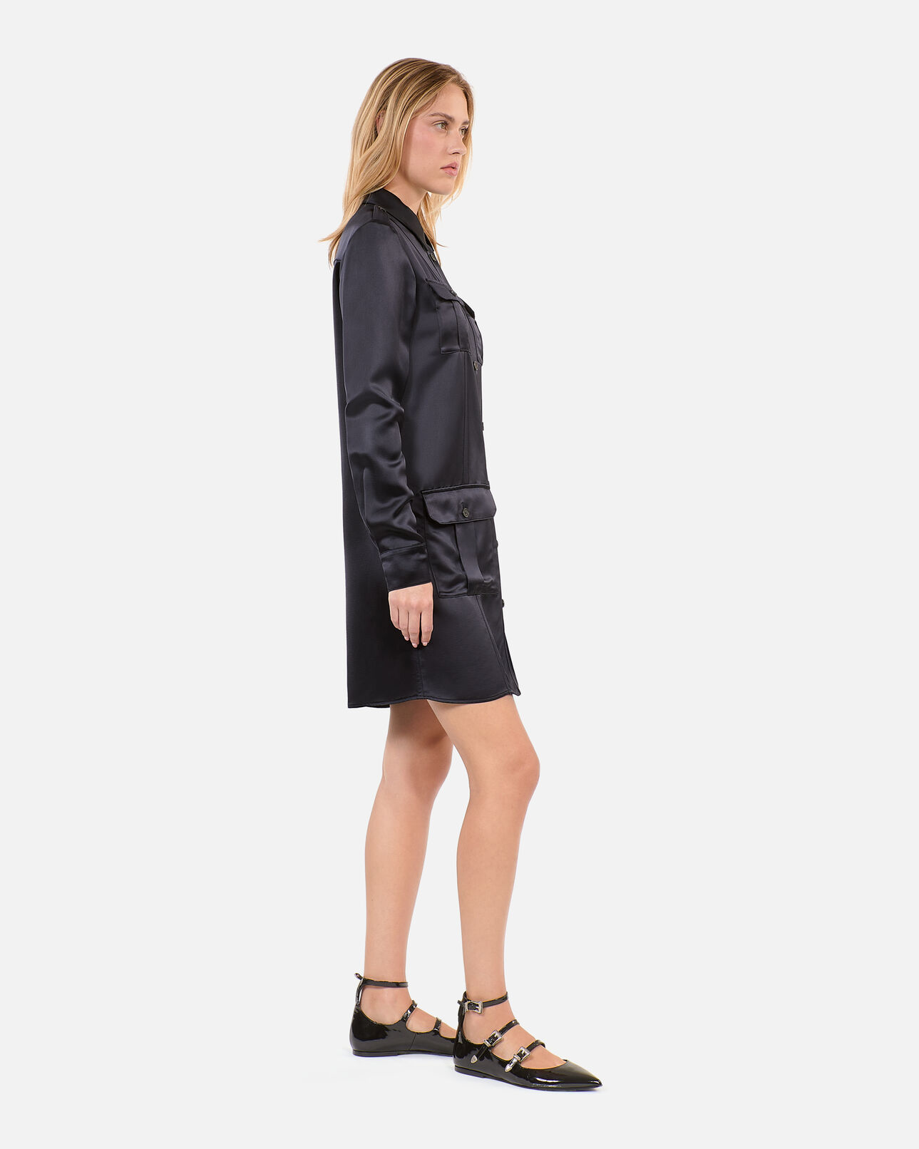 The Kooples FEMME NAVY robe saharienne courte bleu marine