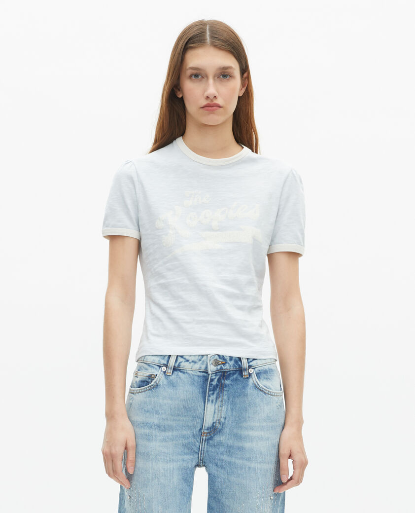The Kooples FEMME LIGHT BLUE t-shirt avec s&eacute;rigraphie bleu clair