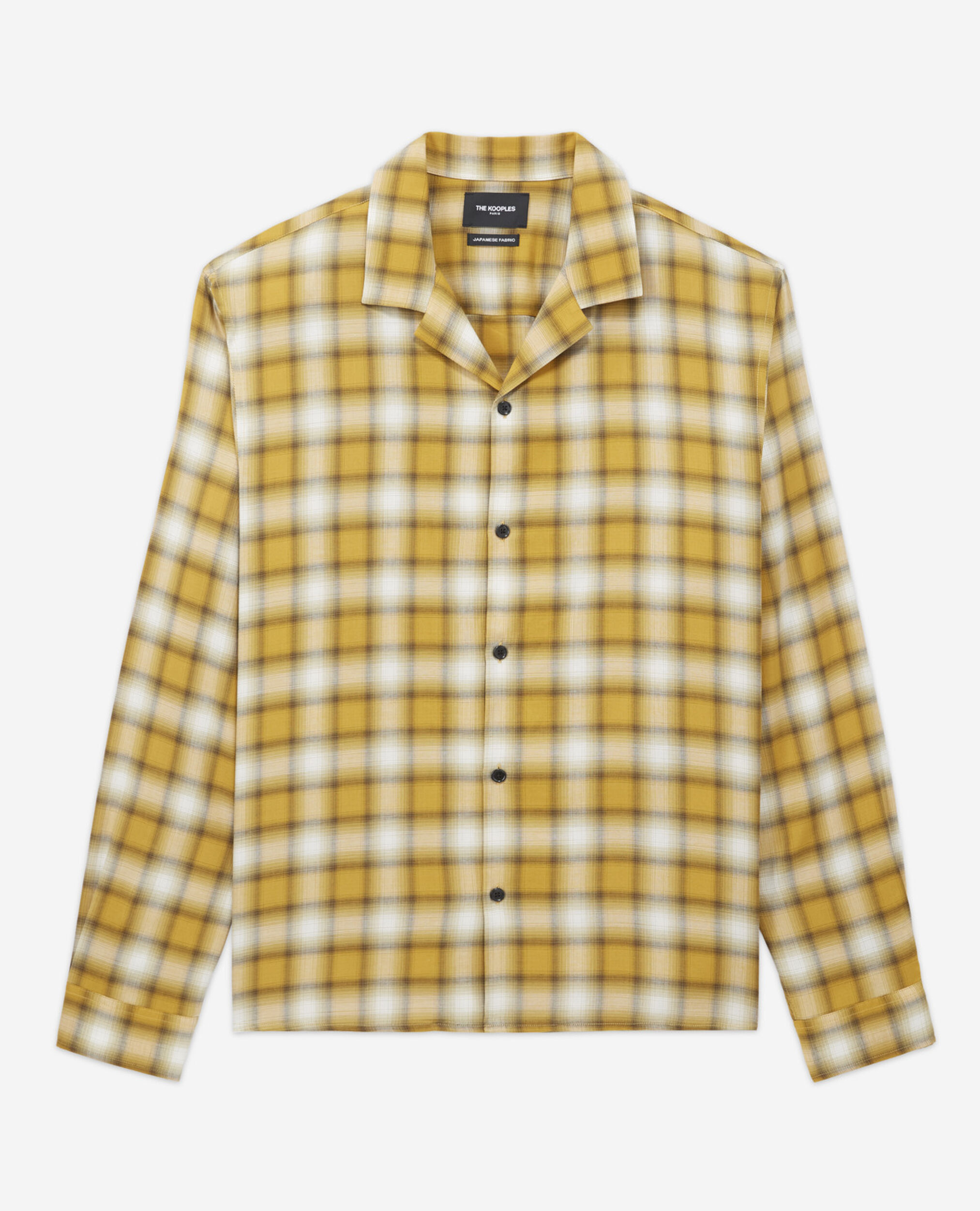 Yellow cotton shirt with contrasting motif, YELLOW, hi-res image number null